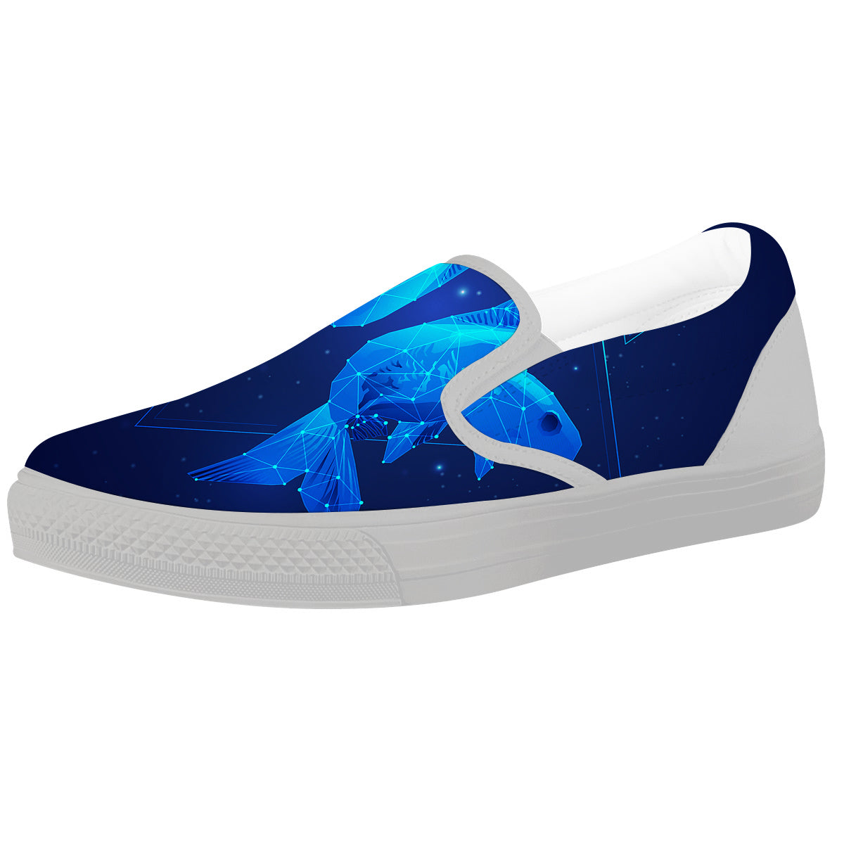Zodiac Sign Dark Pisces Print White Slip On Shoes-grizzshop