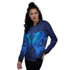 Zodiac Sign Dark Pisces Print Women's Bomber Jacket-grizzshop