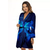 Zodiac Sign Dark Pisces Print Women's Robe-grizzshop