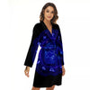 Zodiac Sign Dark Sagittarius Print Women's Robe-grizzshop