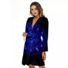 Zodiac Sign Dark Sagittarius Print Women's Robe-grizzshop