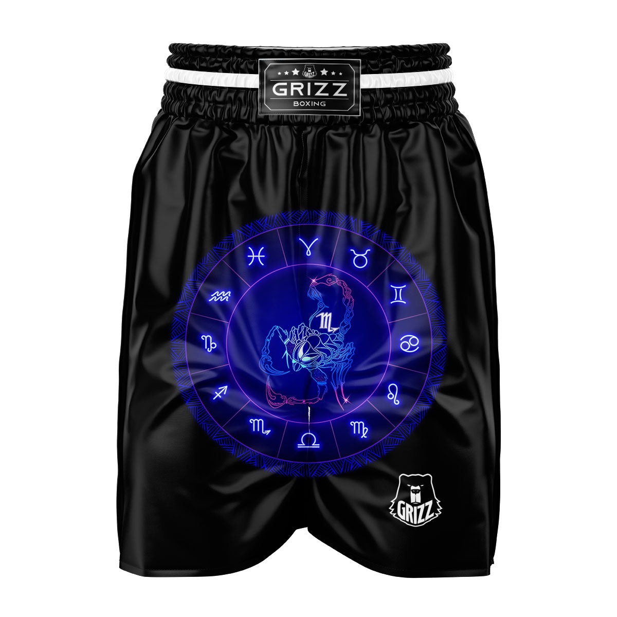 Zodiac Sign Dark Scorpio Print Boxing Shorts-grizzshop