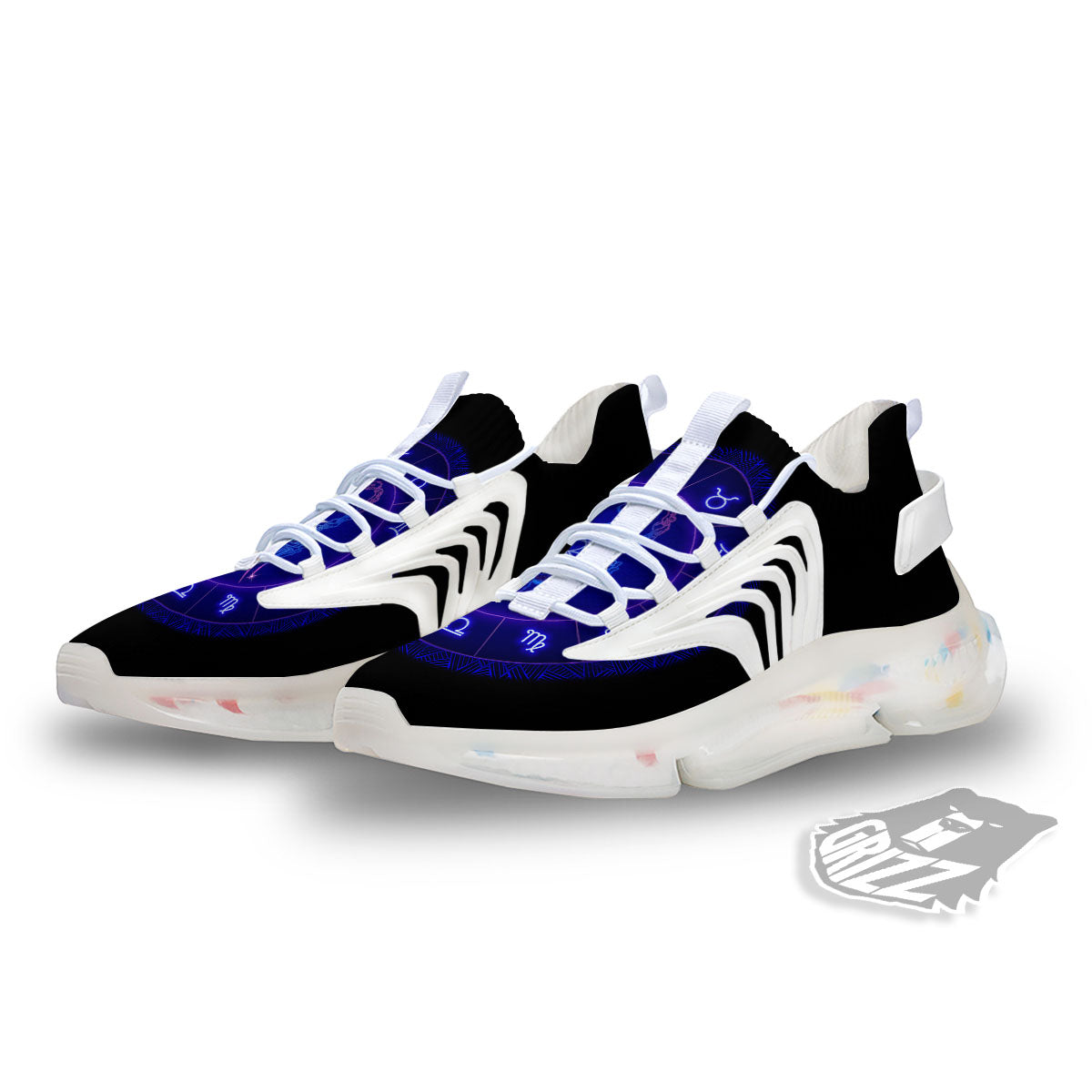Zodiac Sign Dark Scorpio Print White Gym Shoes-grizzshop