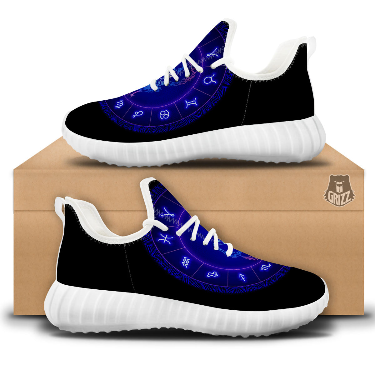 Zodiac Sign Dark Scorpio Print White Walking Shoes-grizzshop
