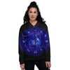 Zodiac Sign Dark Scorpio Print Women's Bomber Jacket-grizzshop