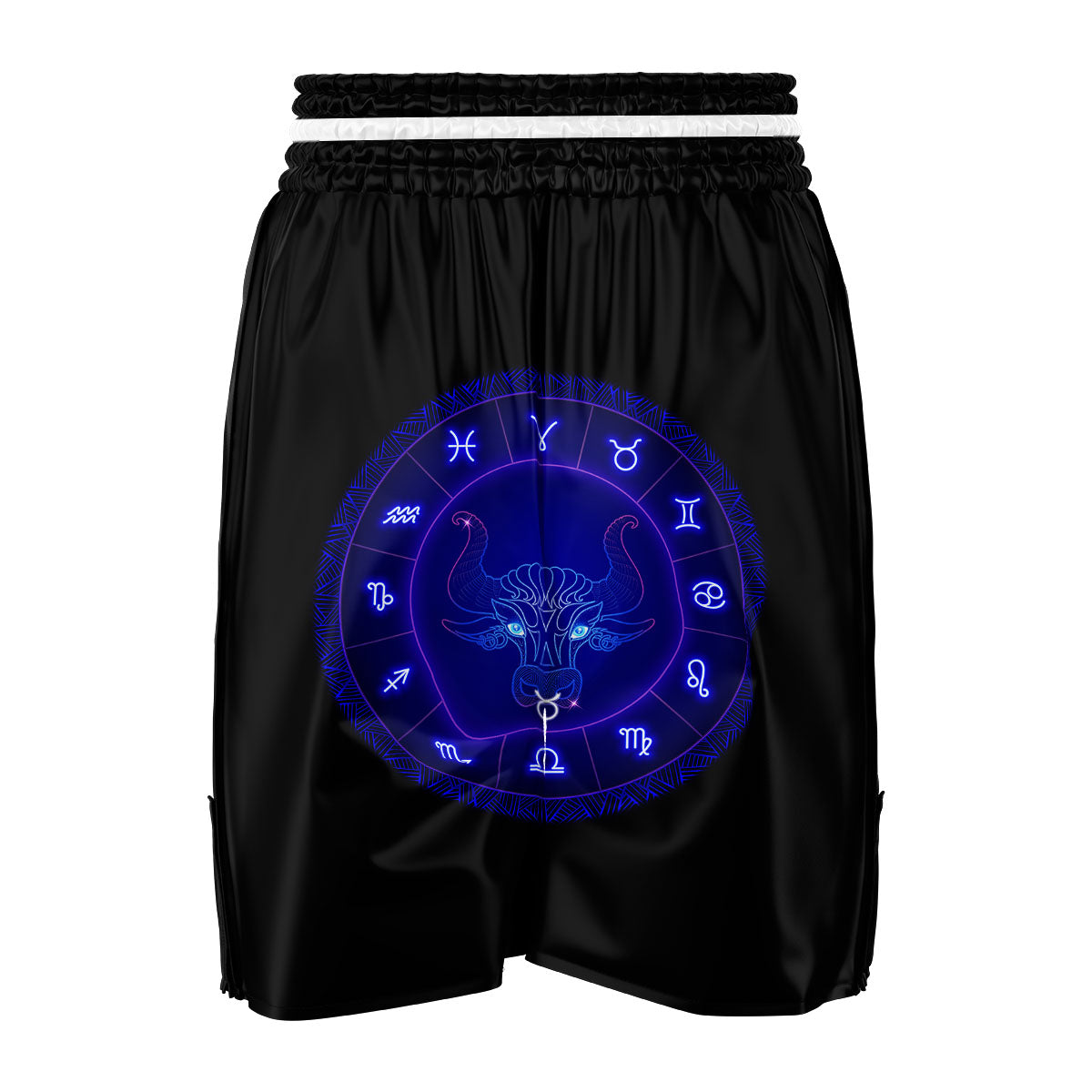 Zodiac Sign Dark Taurus Print Boxing Shorts-grizzshop