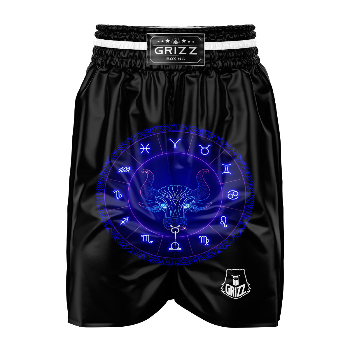 Zodiac Sign Dark Taurus Print Boxing Shorts-grizzshop