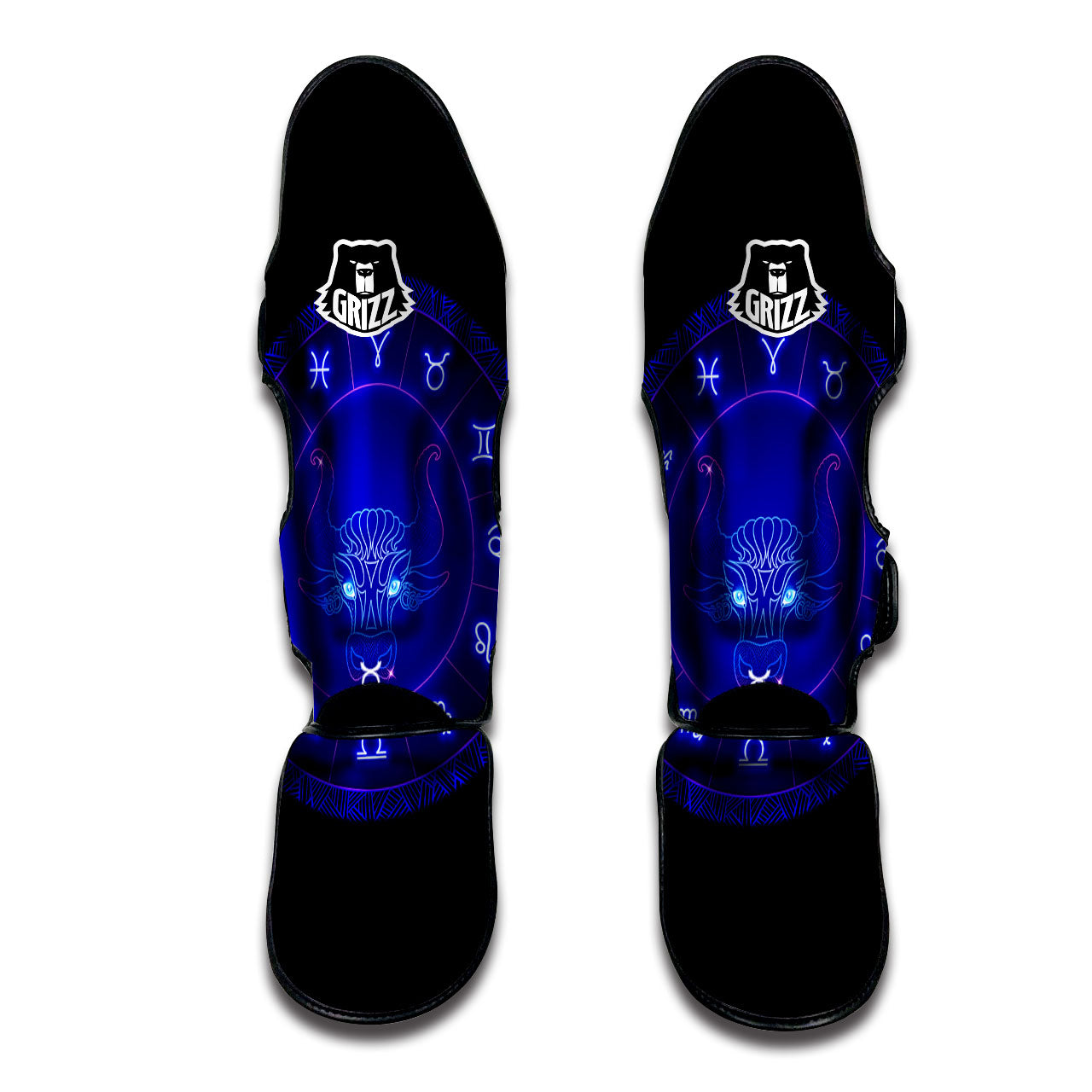 Zodiac Sign Dark Taurus Print Muay Thai Shin Guards-grizzshop