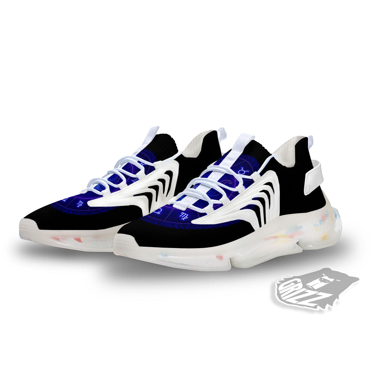 Zodiac Sign Dark Taurus Print White Gym Shoes-grizzshop