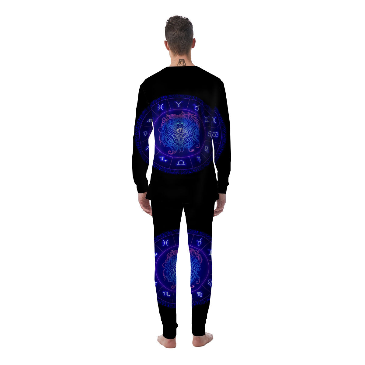 Zodiac Sign Dark Virgo Print Men's Pajamas-grizzshop