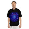 Zodiac Sign Dark Virgo Print Men's Short Sleeve Shirts-grizzshop