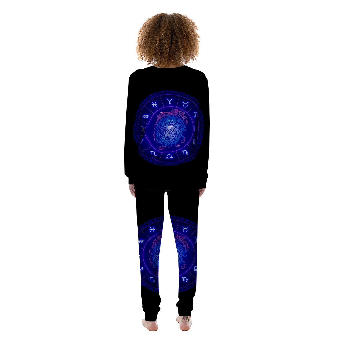 Zodiac Sign Dark Virgo Print Women's Pajamas-grizzshop