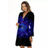 Zodiac Sign Dark Virgo Print Women's Robe-grizzshop