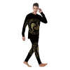 Zodiac Sign Golden Pisces Print Men's Pajamas-grizzshop