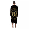 Zodiac Sign Golden Pisces Print Men's Robe-grizzshop