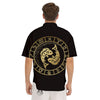 Zodiac Sign Golden Pisces Print Men's Short Sleeve Shirts-grizzshop