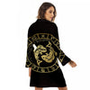 Zodiac Sign Golden Pisces Print Women's Robe-grizzshop