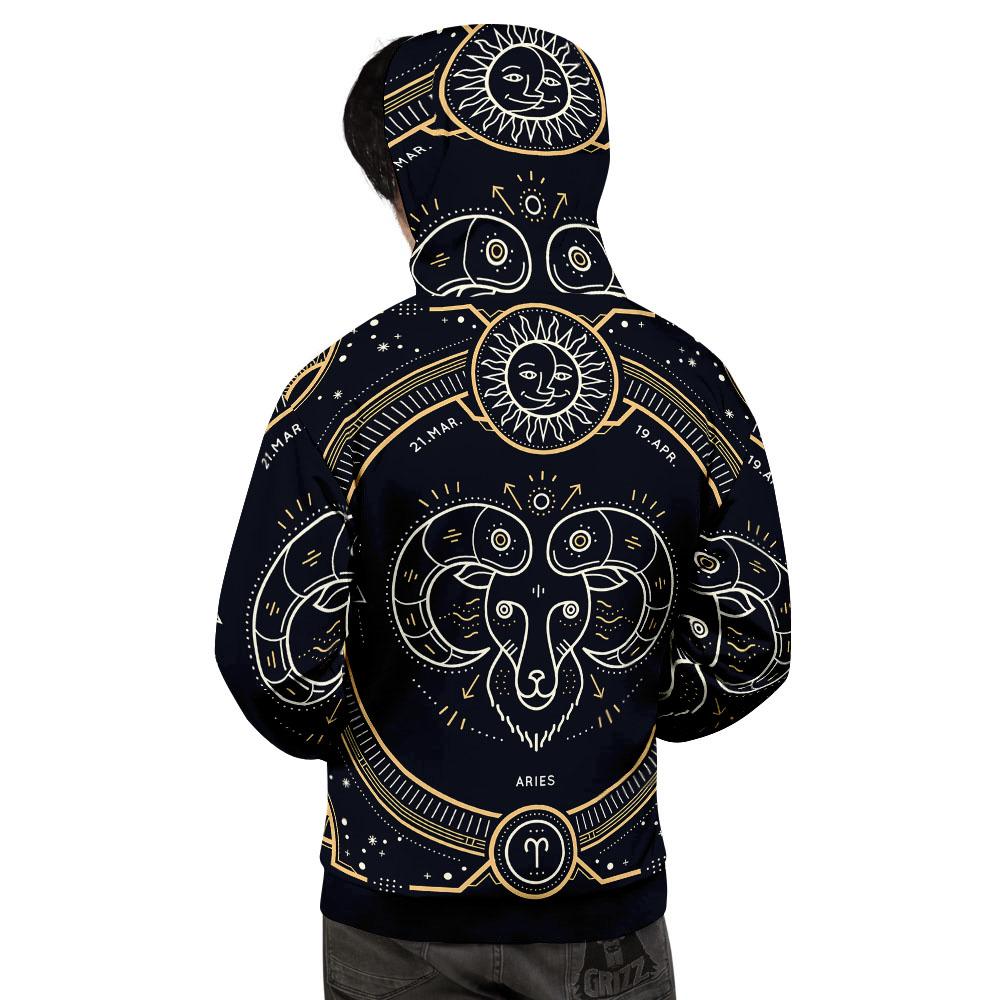 Zodiac Sign Vintage Aries Print Men's Hoodie-grizzshop