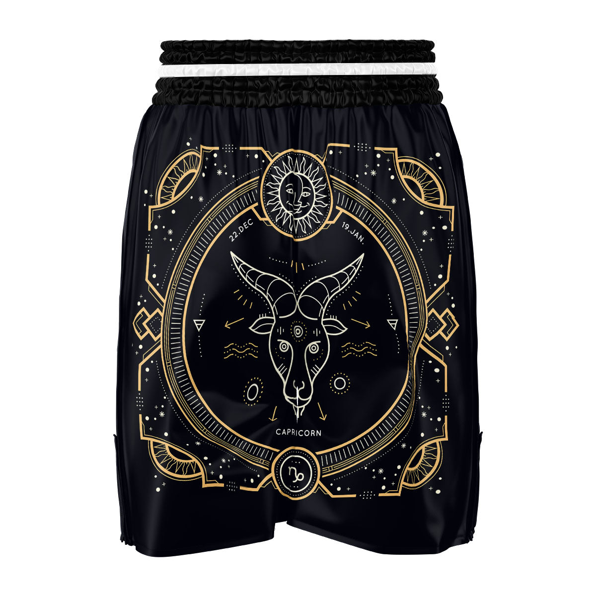 Zodiac Sign Vintage Capricorn Print Boxing Shorts-grizzshop