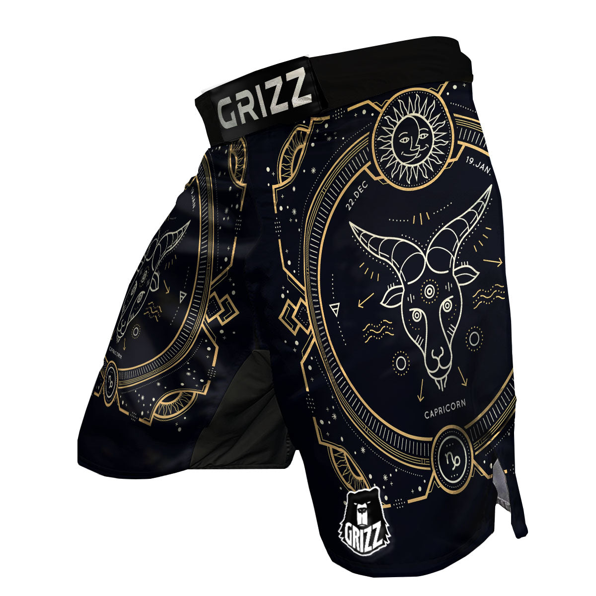Zodiac Sign Vintage Capricorn Print MMA Shorts-grizzshop