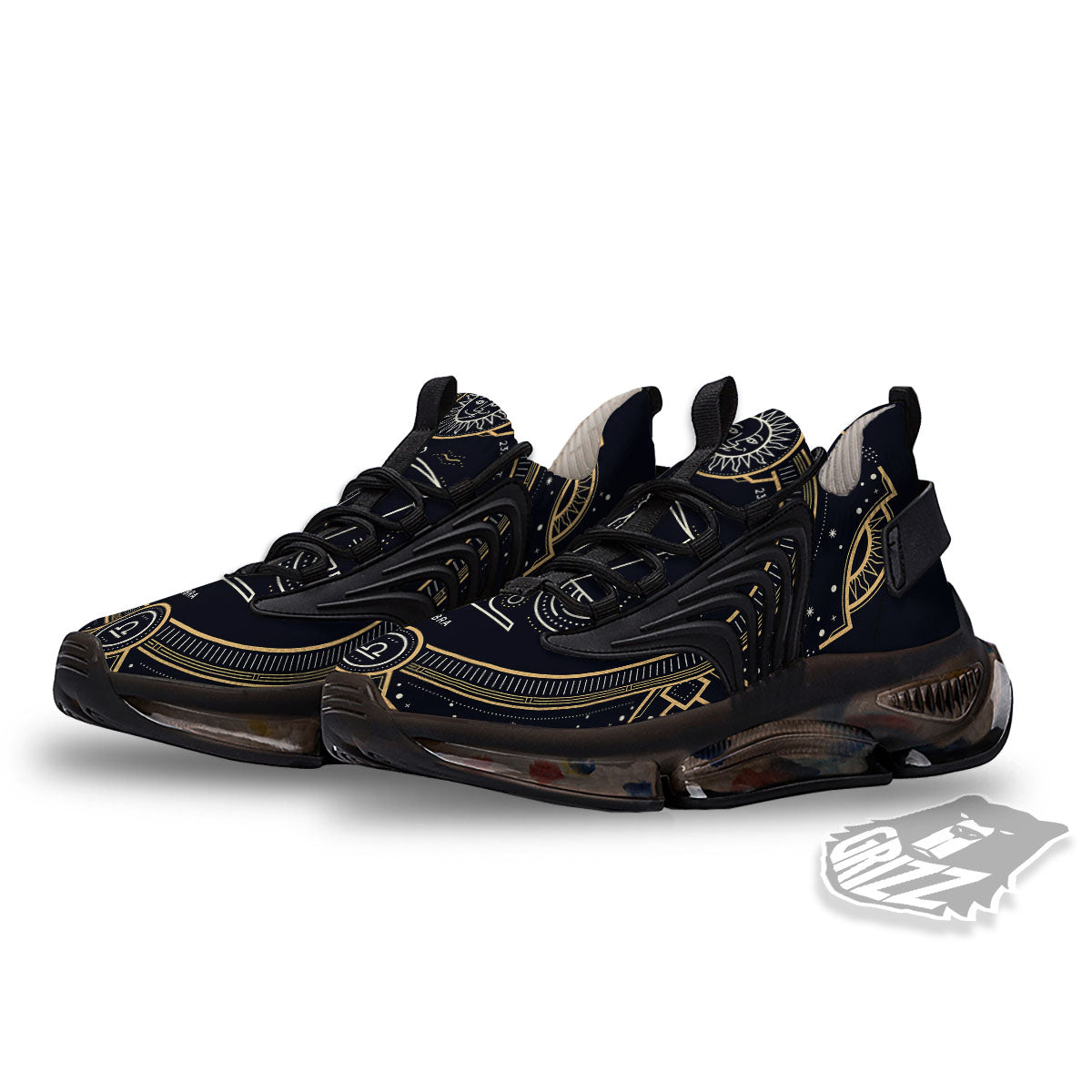Zodiac Sign Vintage Libra Print Black Gym Shoes-grizzshop
