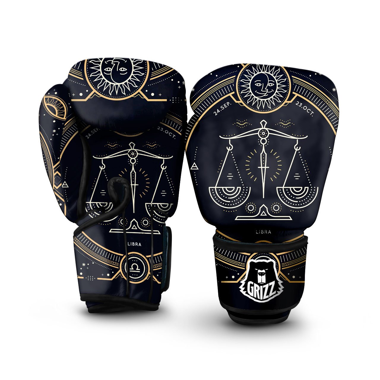 Zodiac Sign Vintage Libra Print Boxing Gloves-grizzshop