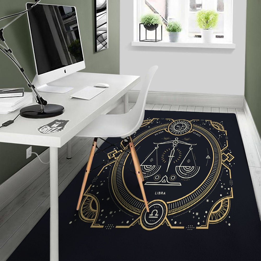 Zodiac Sign Vintage Libra Print Floor Mat-grizzshop