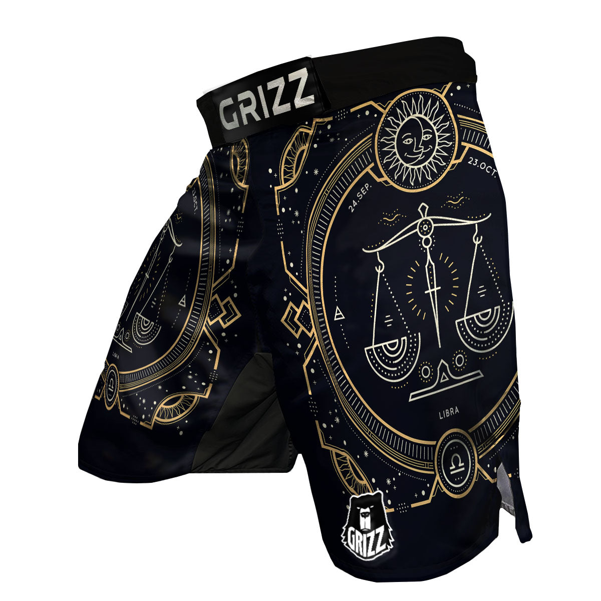 Zodiac Sign Vintage Libra Print MMA Shorts-grizzshop