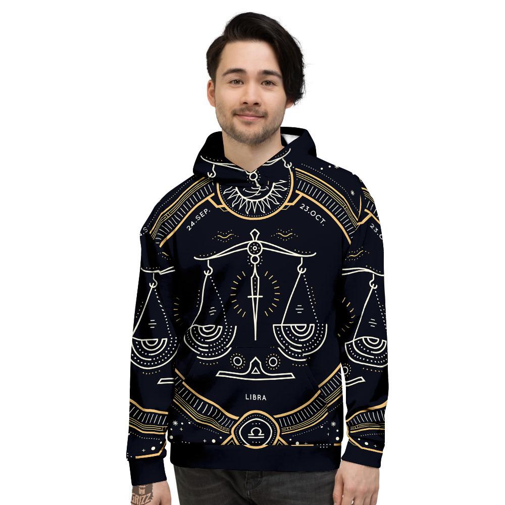 Zodiac Sign Vintage Libra Print Men's Hoodie-grizzshop