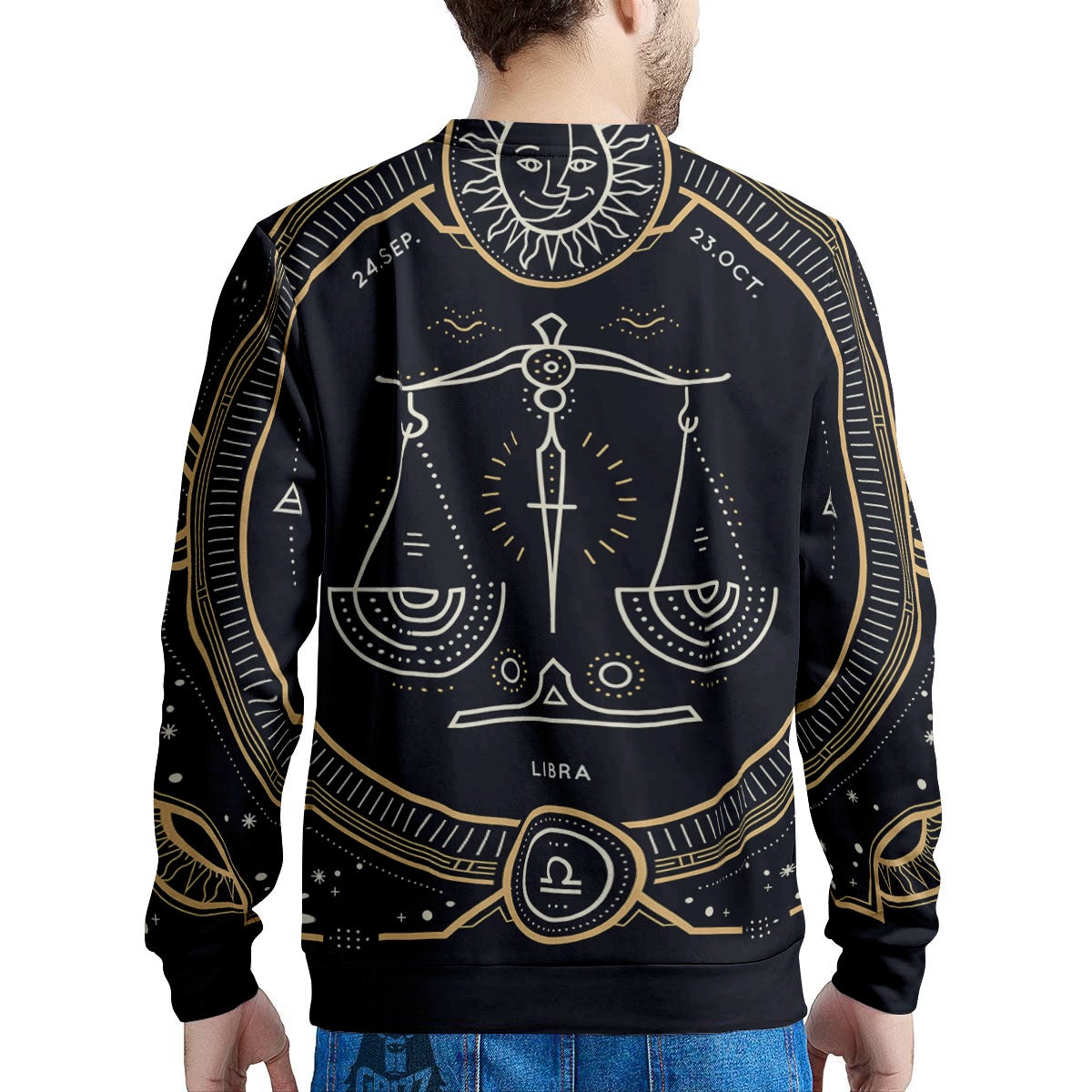Zodiac Sign Vintage Libra Print Men's Sweatshirt-grizzshop