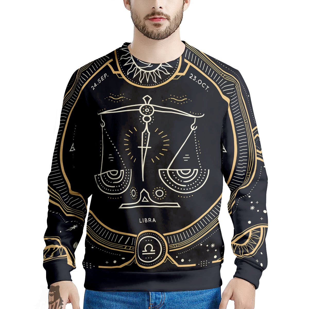 Zodiac Sign Vintage Libra Print Men's Sweatshirt-grizzshop
