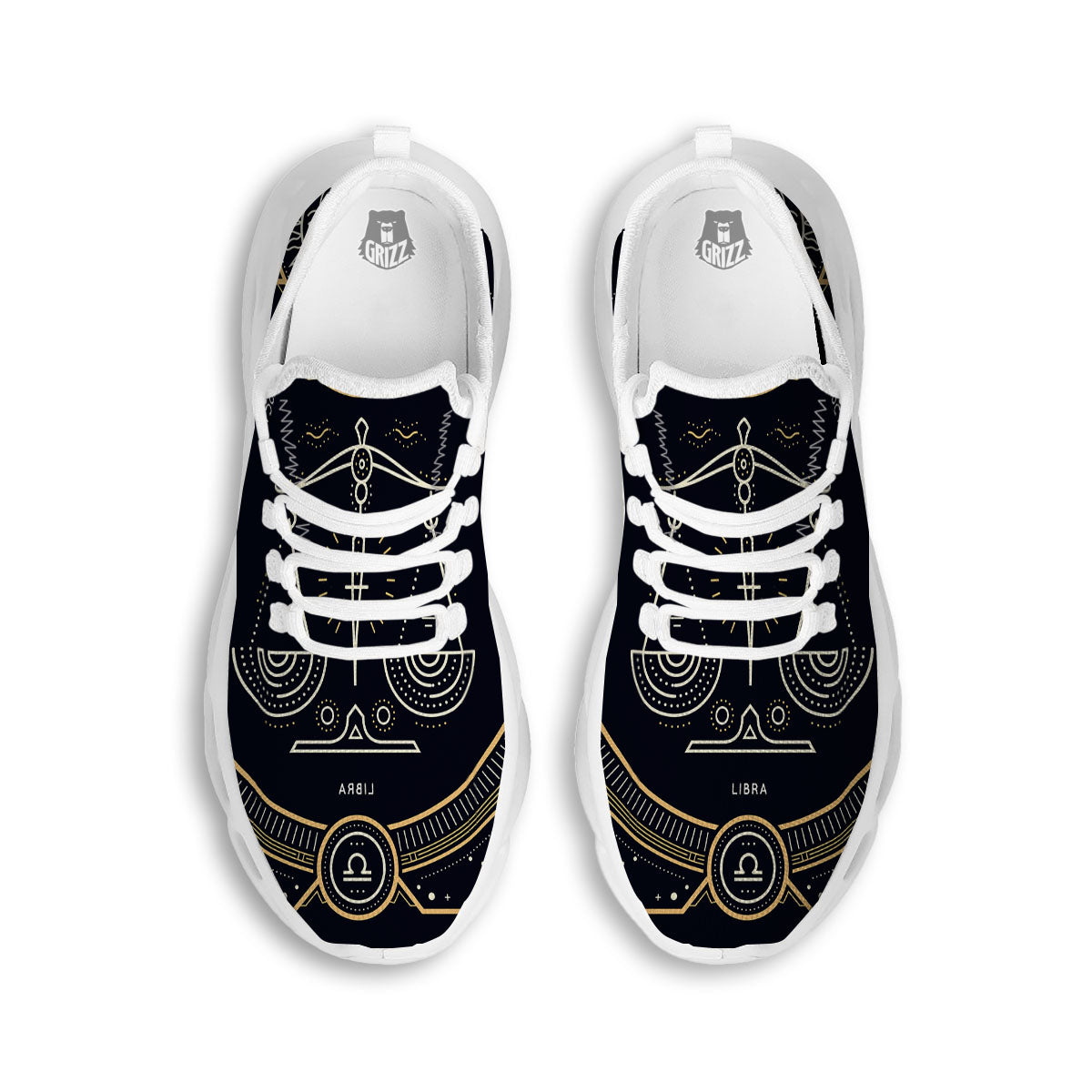 Zodiac Sign Vintage Libra Print White Running Shoes-grizzshop