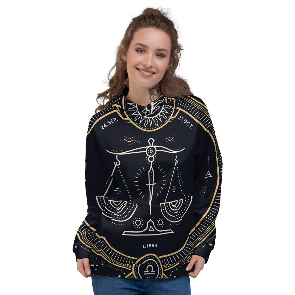 Zodiac Sign Vintage Libra Print Women's Hoodie-grizzshop