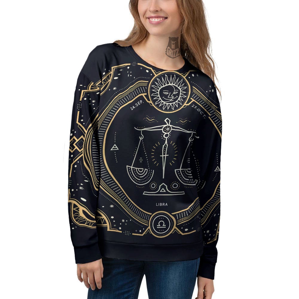 Zodiac Sign Vintage Libra Print Women's Sweatshirt-grizzshop