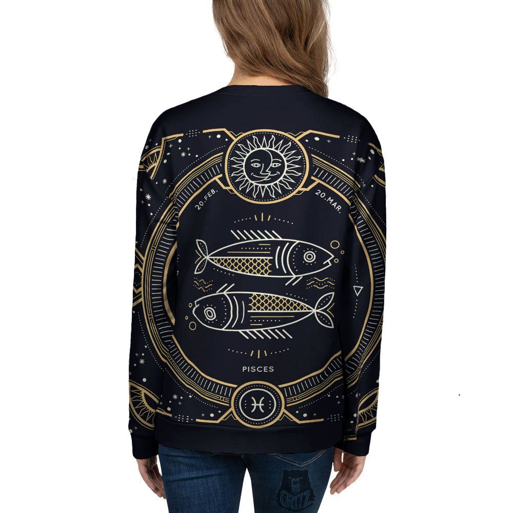 Zodiac Sign Vintage Pisces Print Women's Sweatshirt-grizzshop