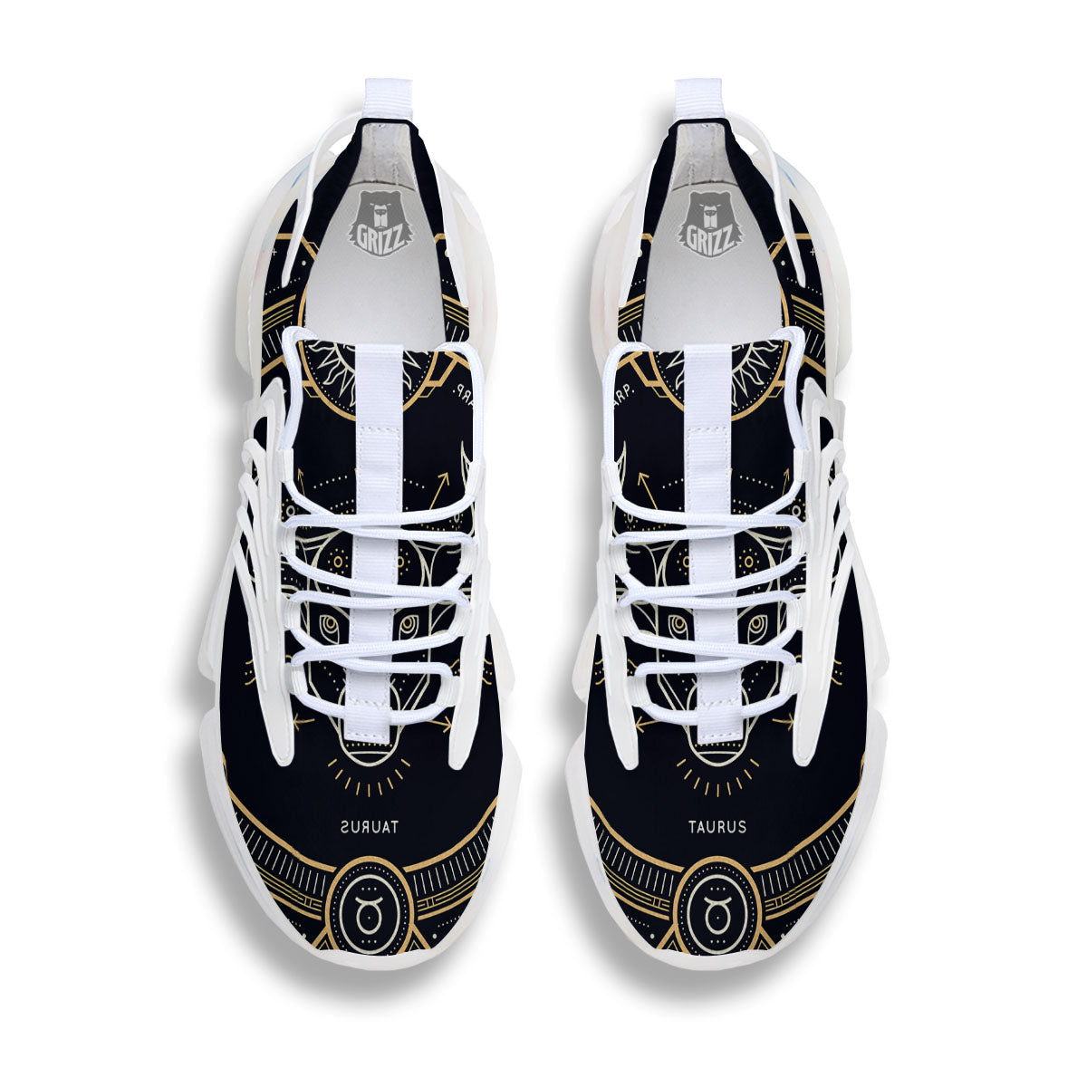 Zodiac Sign Vintage Taurus Print White Gym Shoes-grizzshop