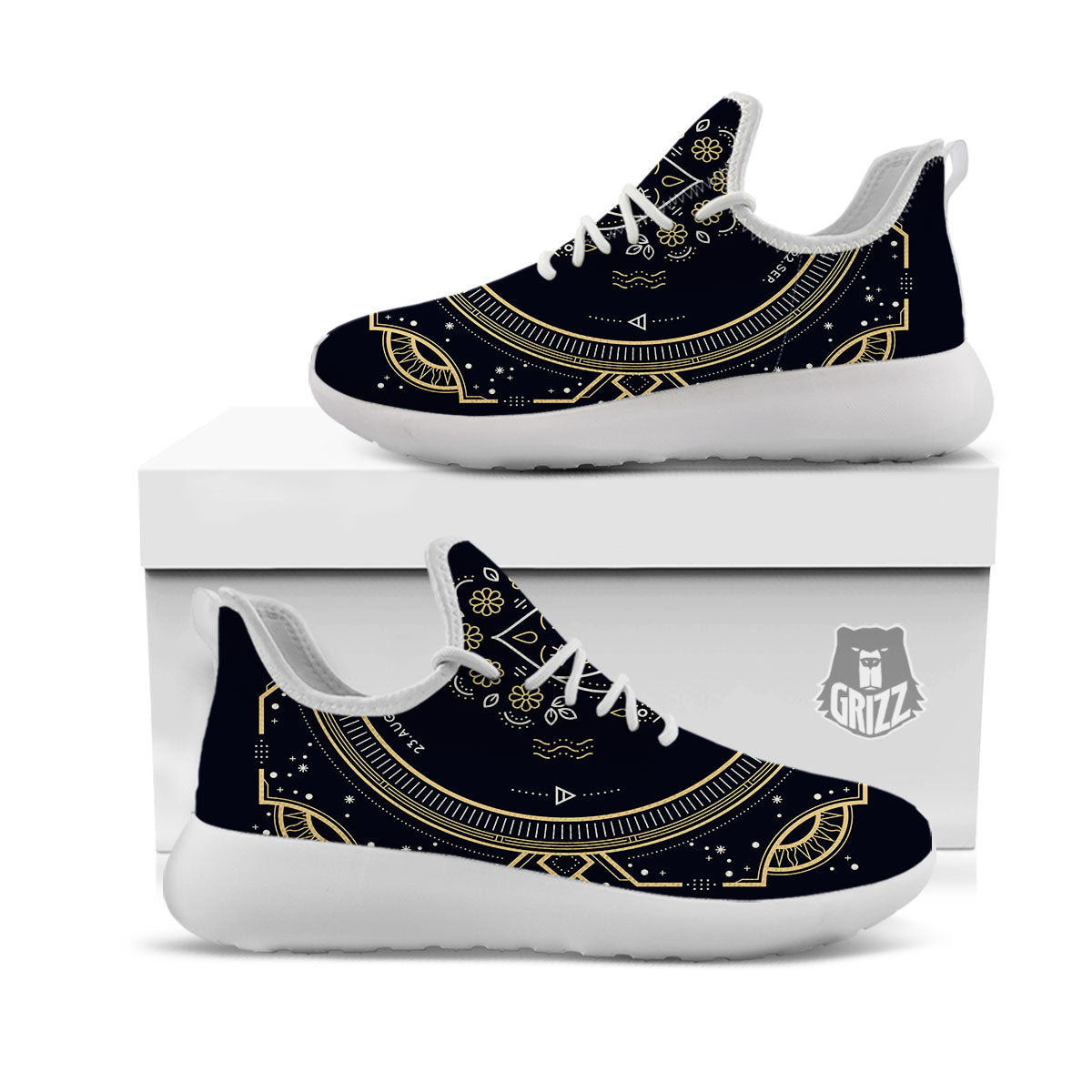 Zodiac Sign Vintage Virgo Print White Athletic Shoes-grizzshop