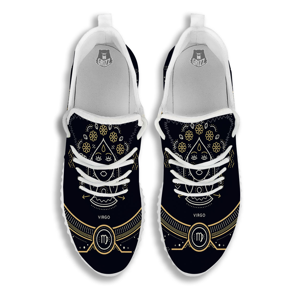 Zodiac Sign Vintage Virgo Print White Walking Shoes-grizzshop