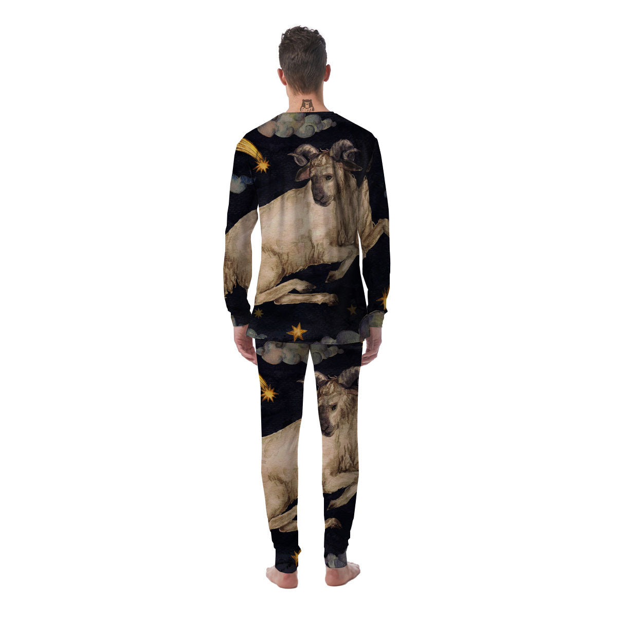 Zodiac Sign Watercolor Aries Print Men's Pajamas-grizzshop