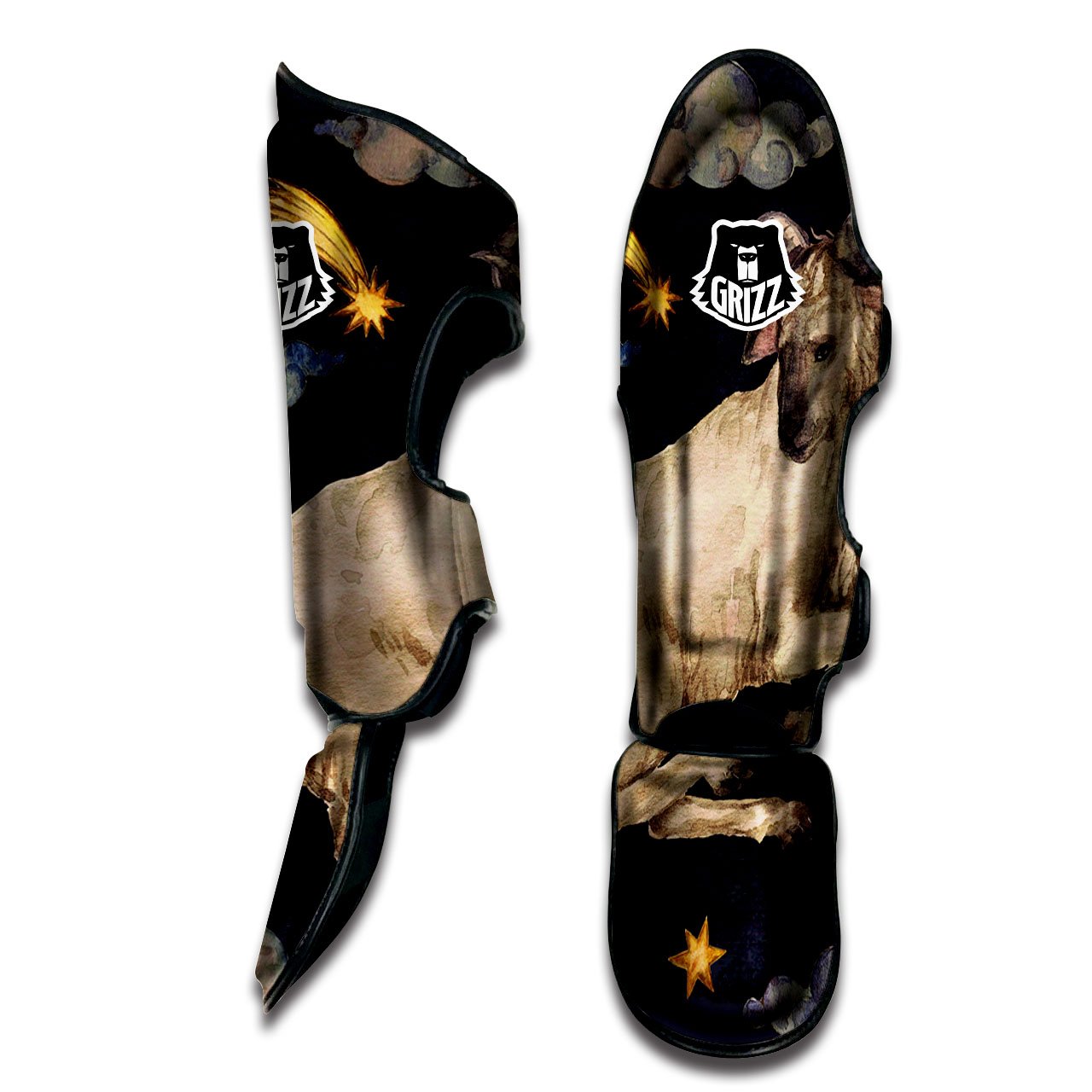 Zodiac Sign Watercolor Aries Print Muay Thai Shin Guards-grizzshop