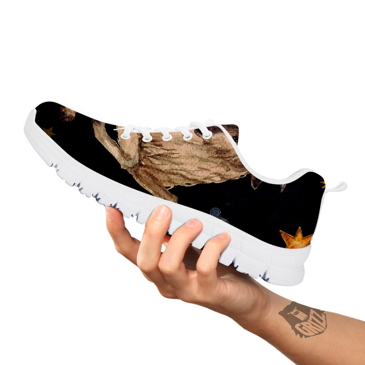 Zodiac Sign Watercolor Aries Print White Sneaker-grizzshop