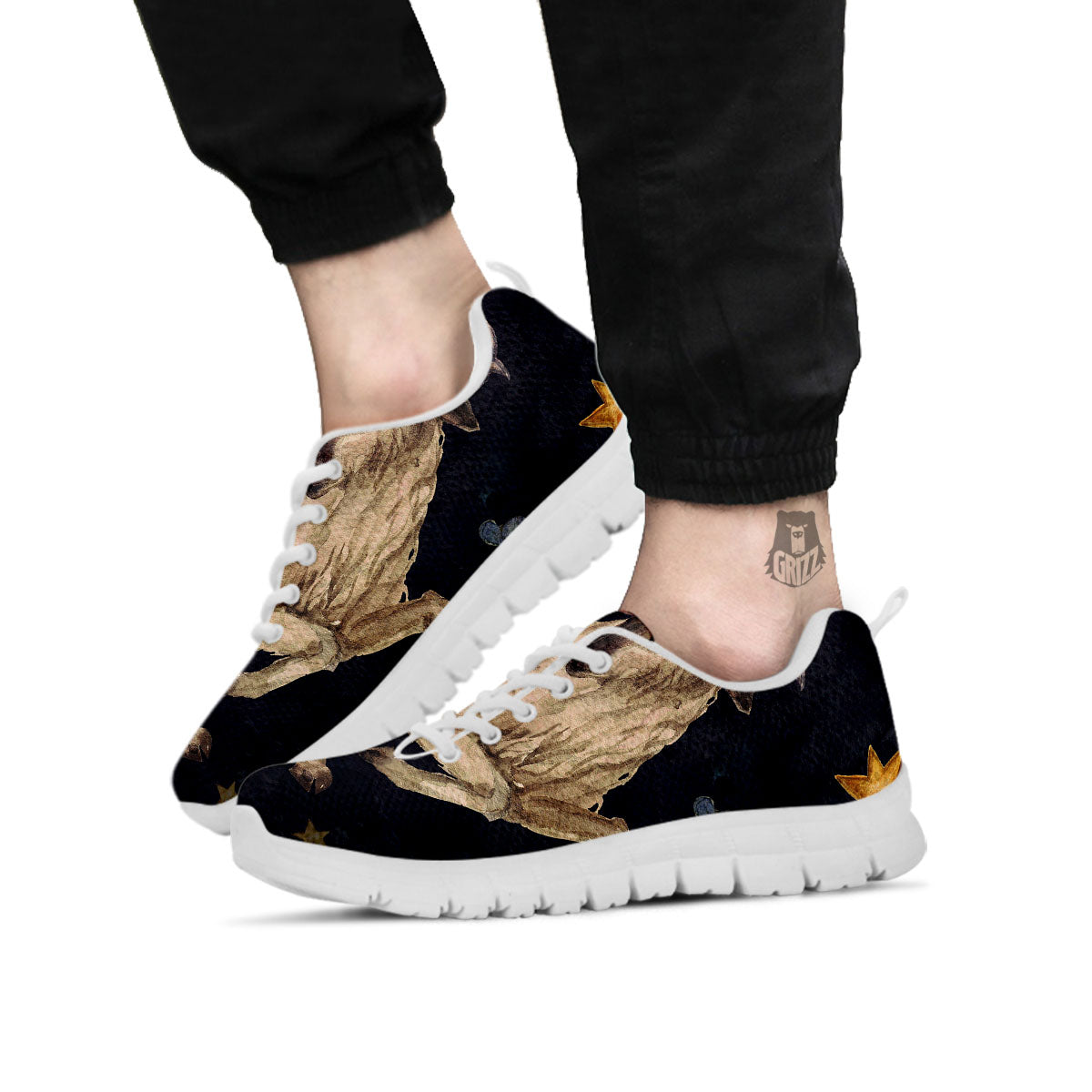 Zodiac Sign Watercolor Aries Print White Sneaker-grizzshop