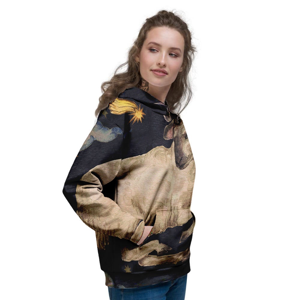 Zodiac Sign Watercolor Aries Print Women's Hoodie-grizzshop
