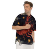 Zodiac Sign Watercolor Cancer Print Men's Short Sleeve Shirts-grizzshop