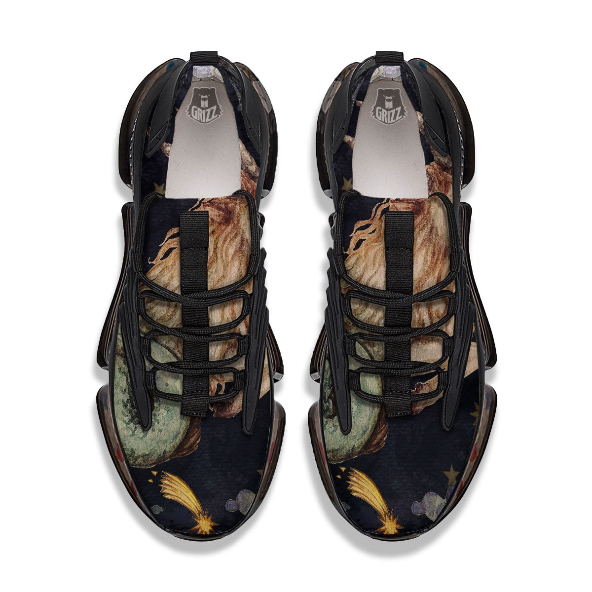 Zodiac Sign Watercolor Capricorn Print Black Gym Shoes-grizzshop