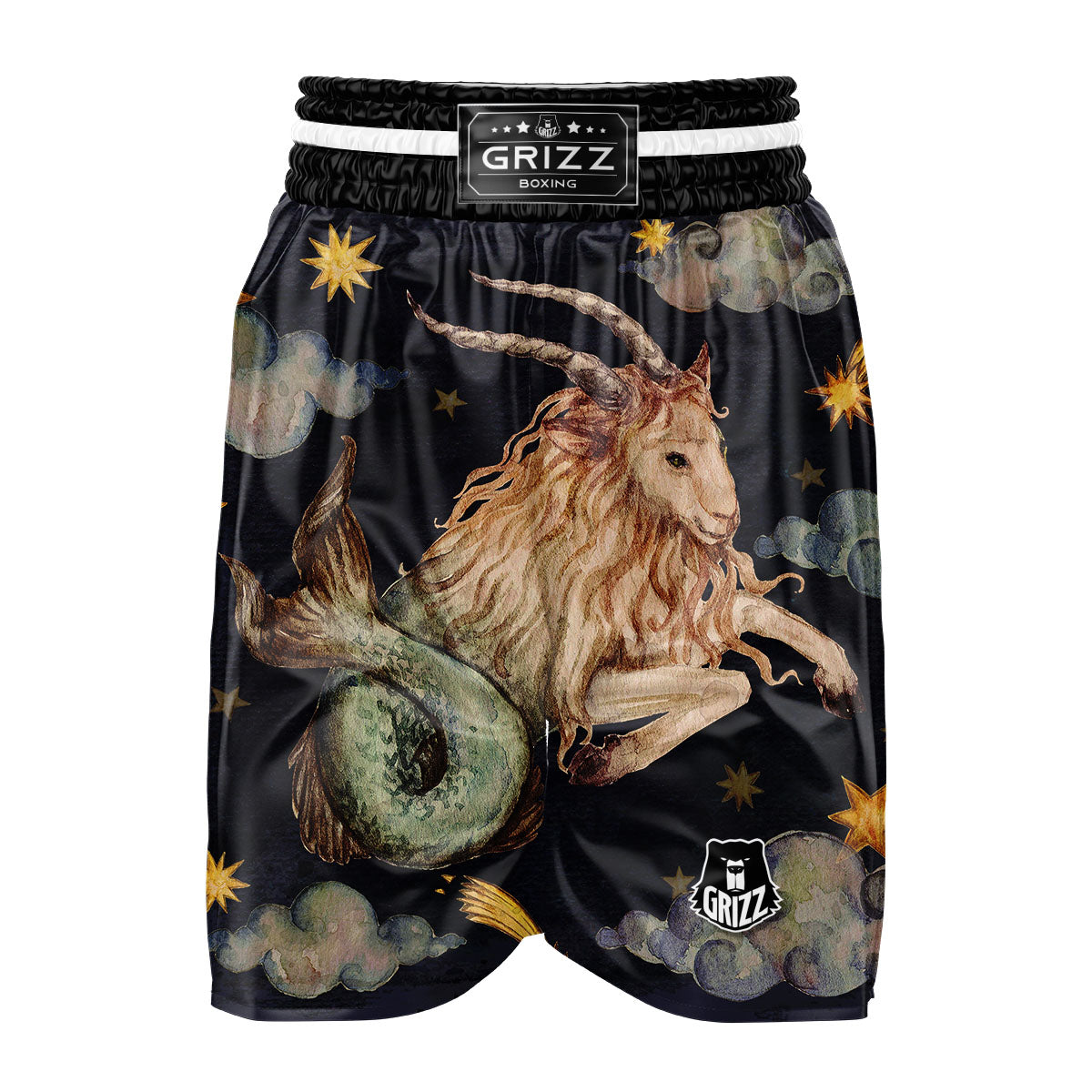 Zodiac Sign Watercolor Capricorn Print Boxing Shorts-grizzshop
