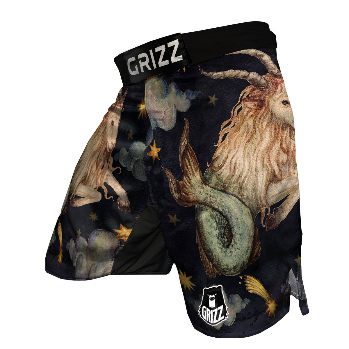 Zodiac Sign Watercolor Capricorn Print MMA Shorts-grizzshop