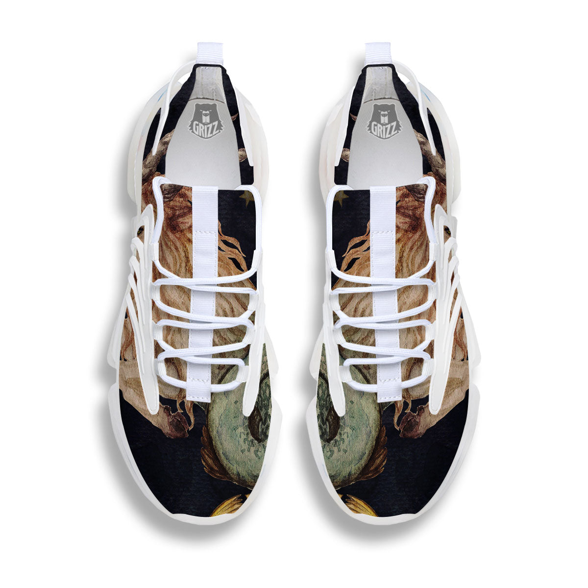 Zodiac Sign Watercolor Capricorn Print White Gym Shoes-grizzshop