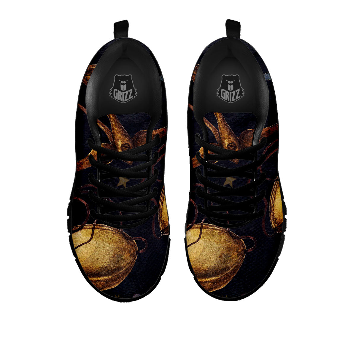 Zodiac Sign Watercolor Libra Print Black Sneaker-grizzshop