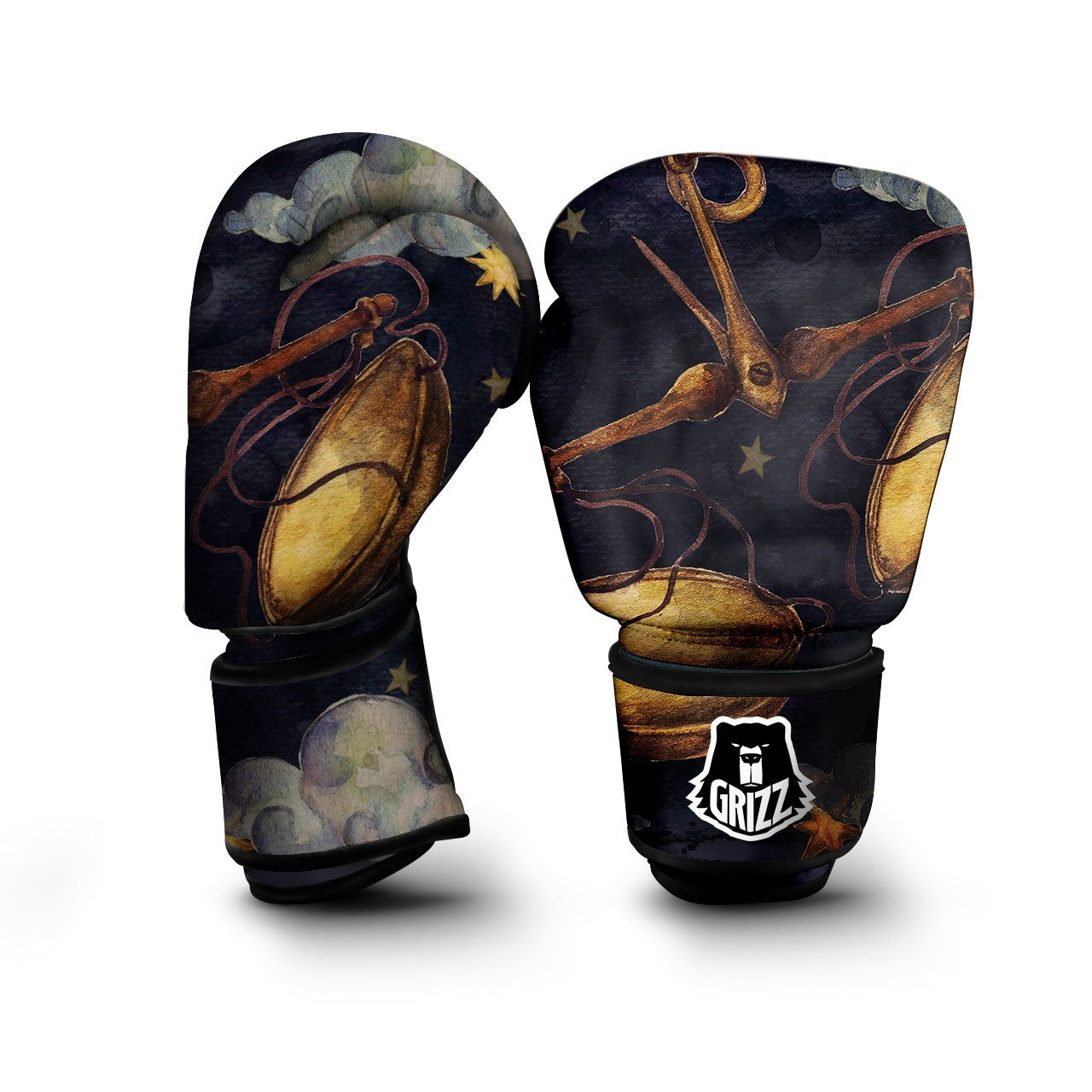 Zodiac Sign Watercolor Libra Print Boxing Gloves-grizzshop